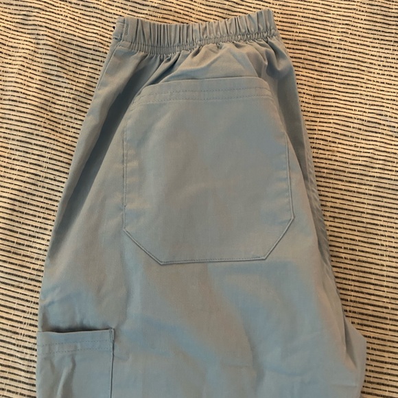Light Blue Drawstring Scrub Pants - Picture 4 of 5
